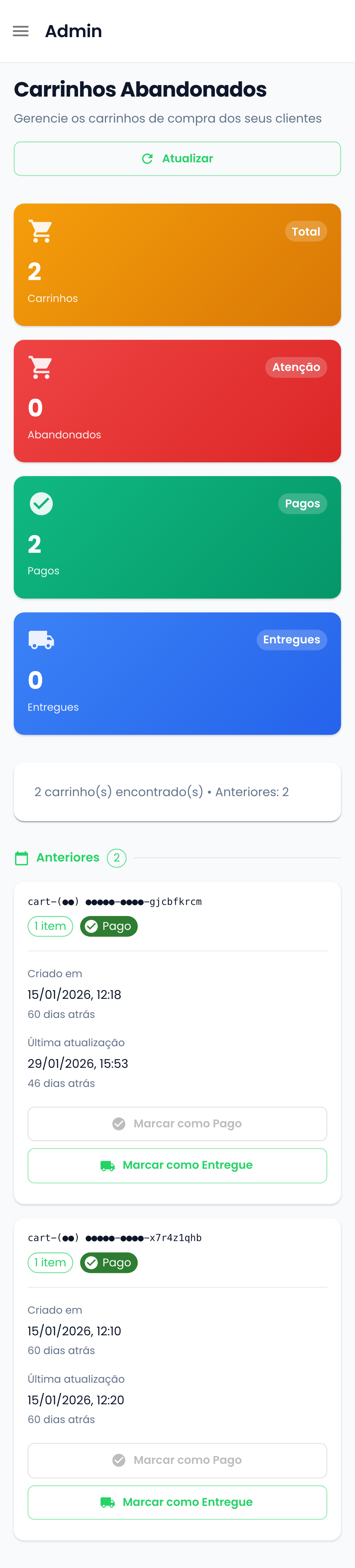 Carrinhos Abandonados