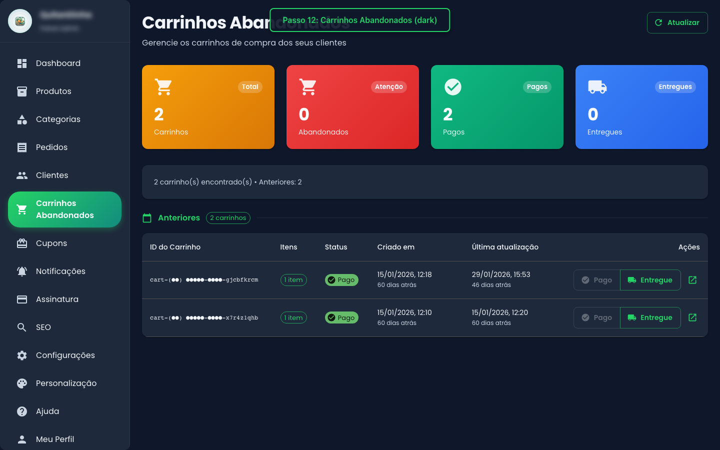 Carrinhos Abandonados