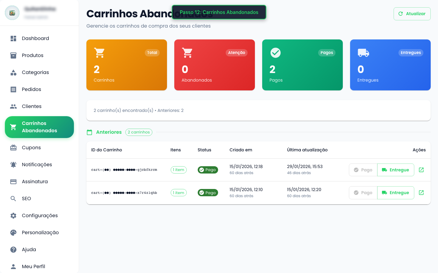 Carrinhos Abandonados